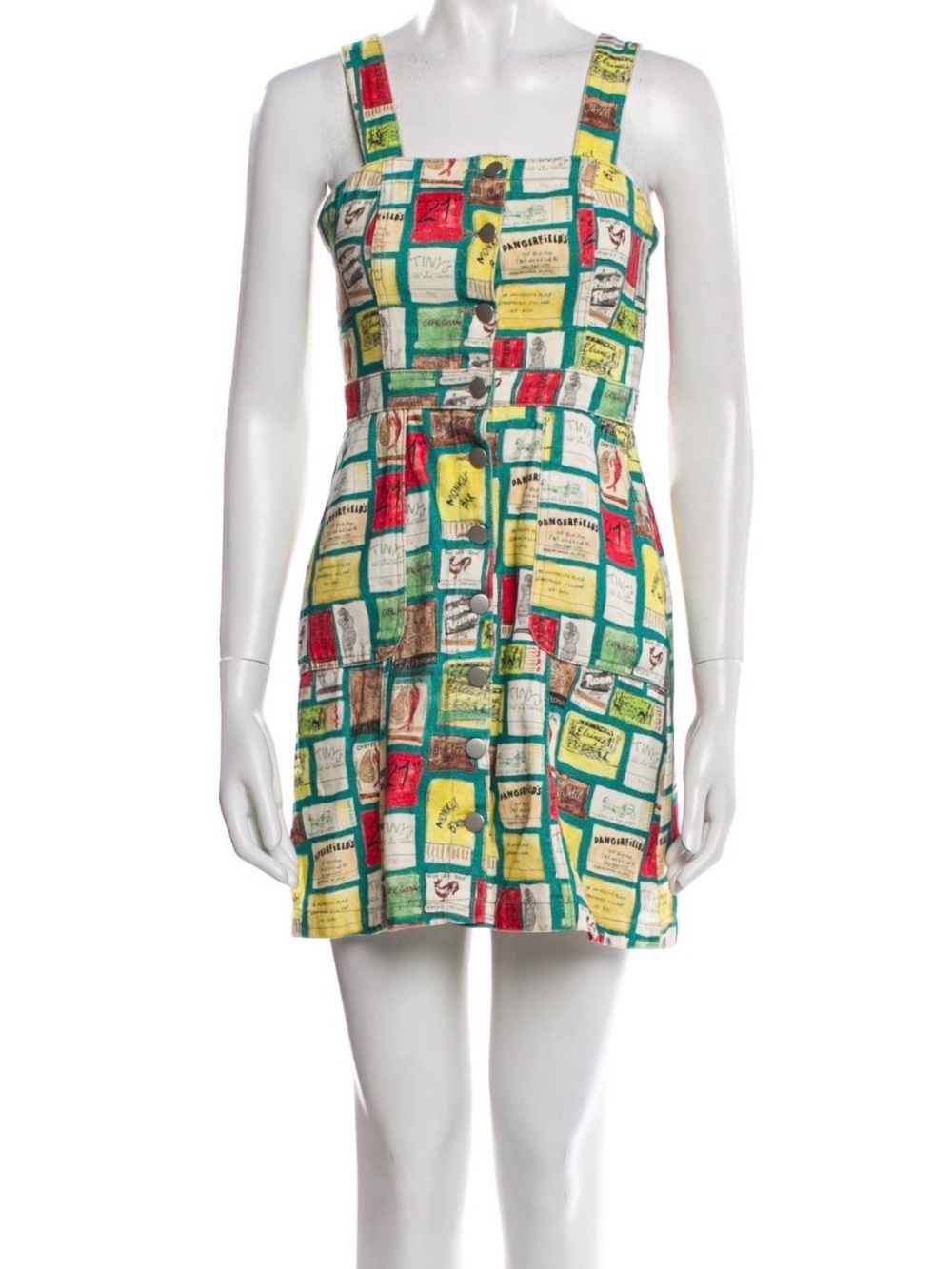 Rachel Antonoff Betty Apron Mini Dress in Matchbook Print XS
